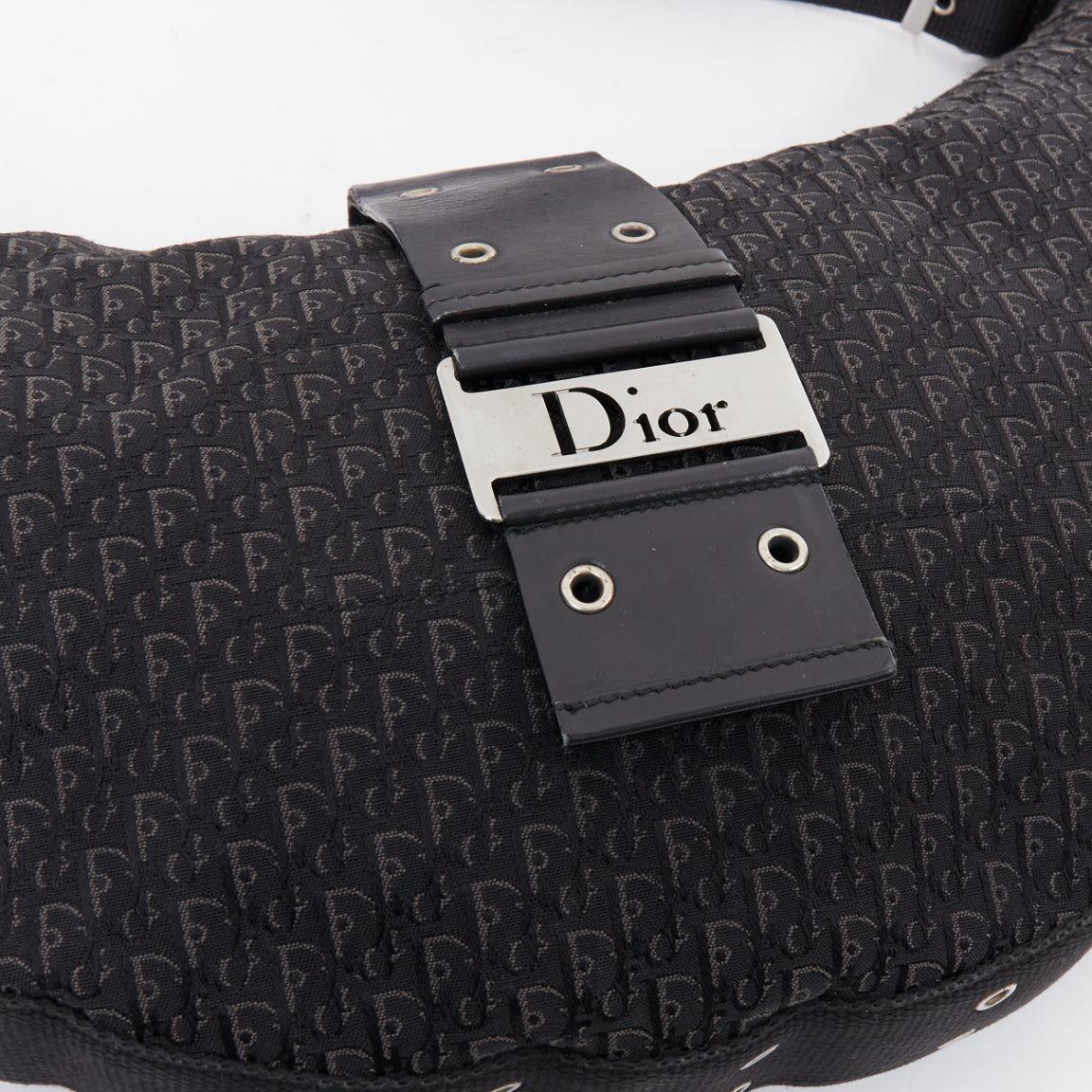 CHRISTIAN DIOR John Galliano Street Chic Hobo black Diorissimo crossbody bag For Sale 2