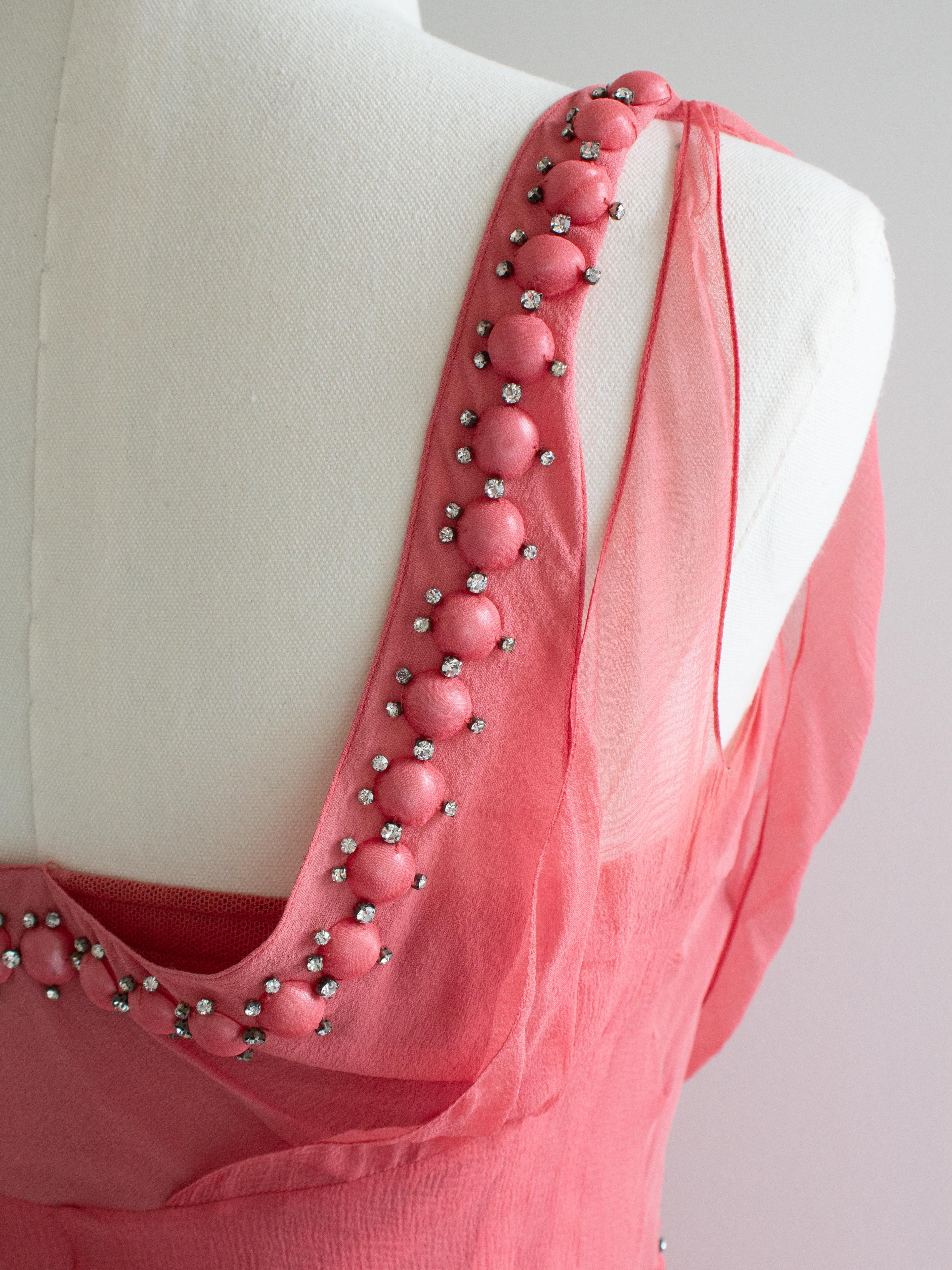 Christian Dior John Galliano Vintage 2006 Blush Pink Coral Embellished Gown 6