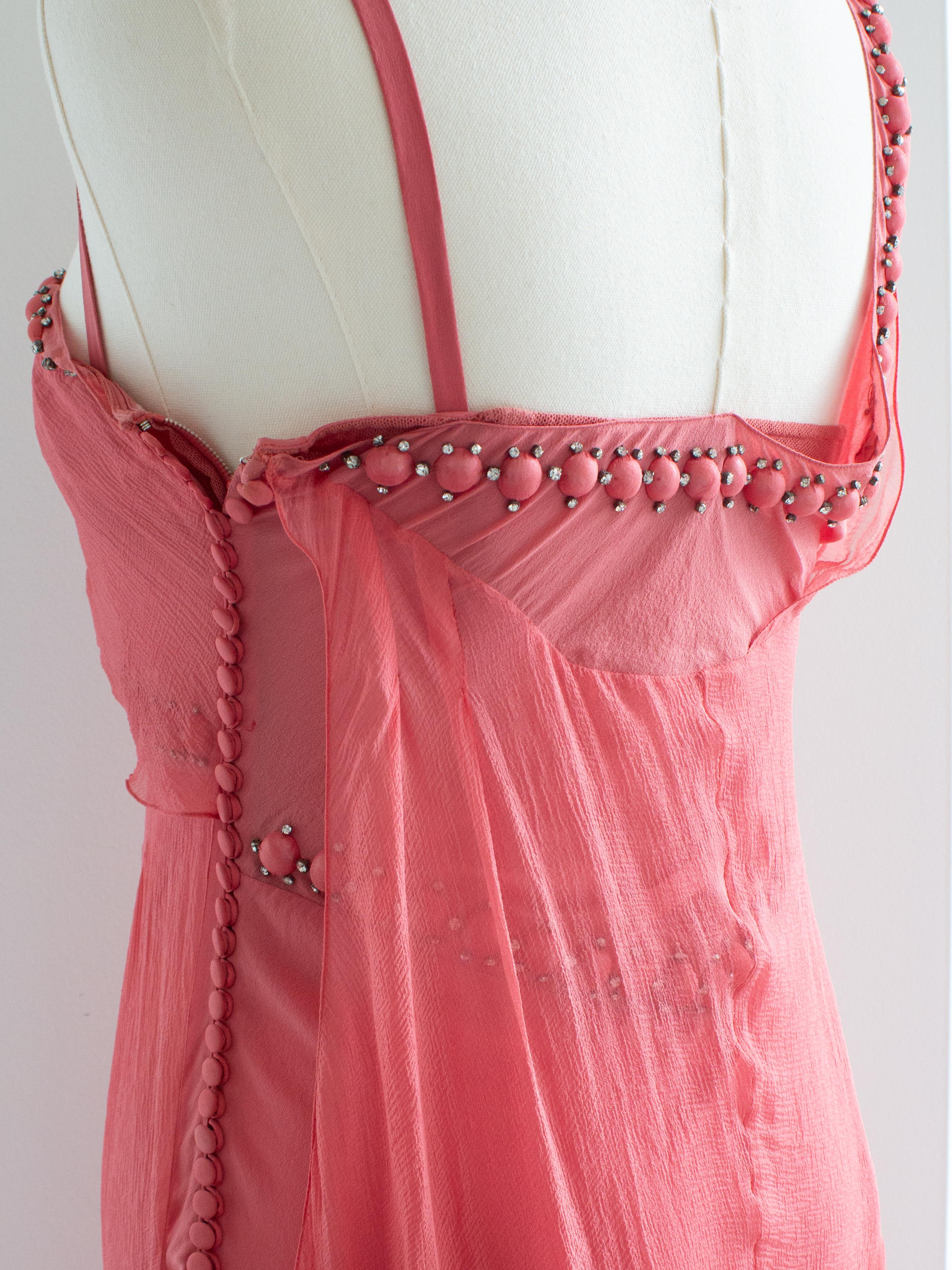 Christian Dior John Galliano Vintage 2006 Blush Pink Coral Embellished Gown 9