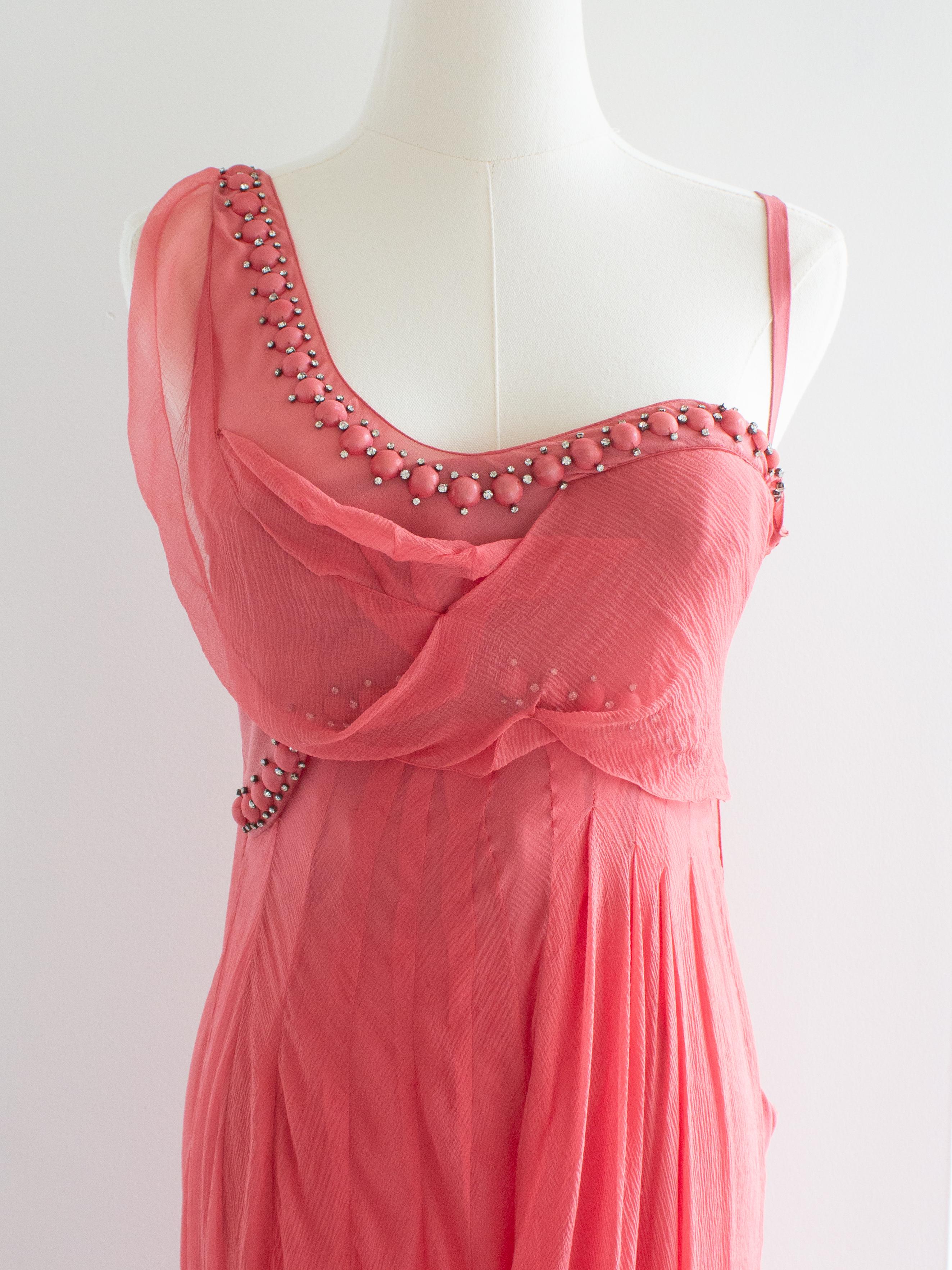 Christian Dior John Galliano Vintage 2006 Blush Pink Coral Embellished Gown 1
