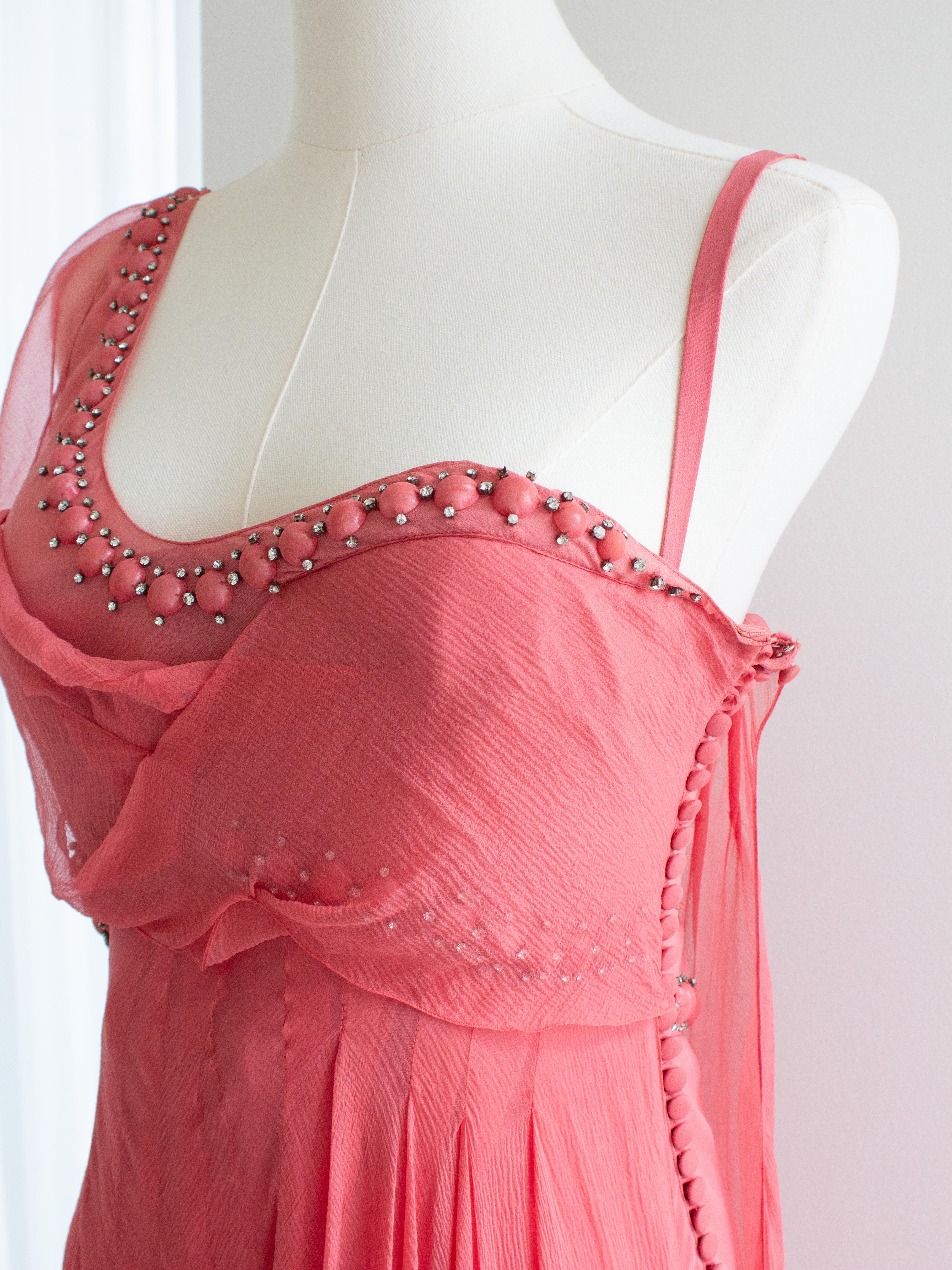 Christian Dior John Galliano Vintage 2006 Blush Pink Coral Embellished Gown 2