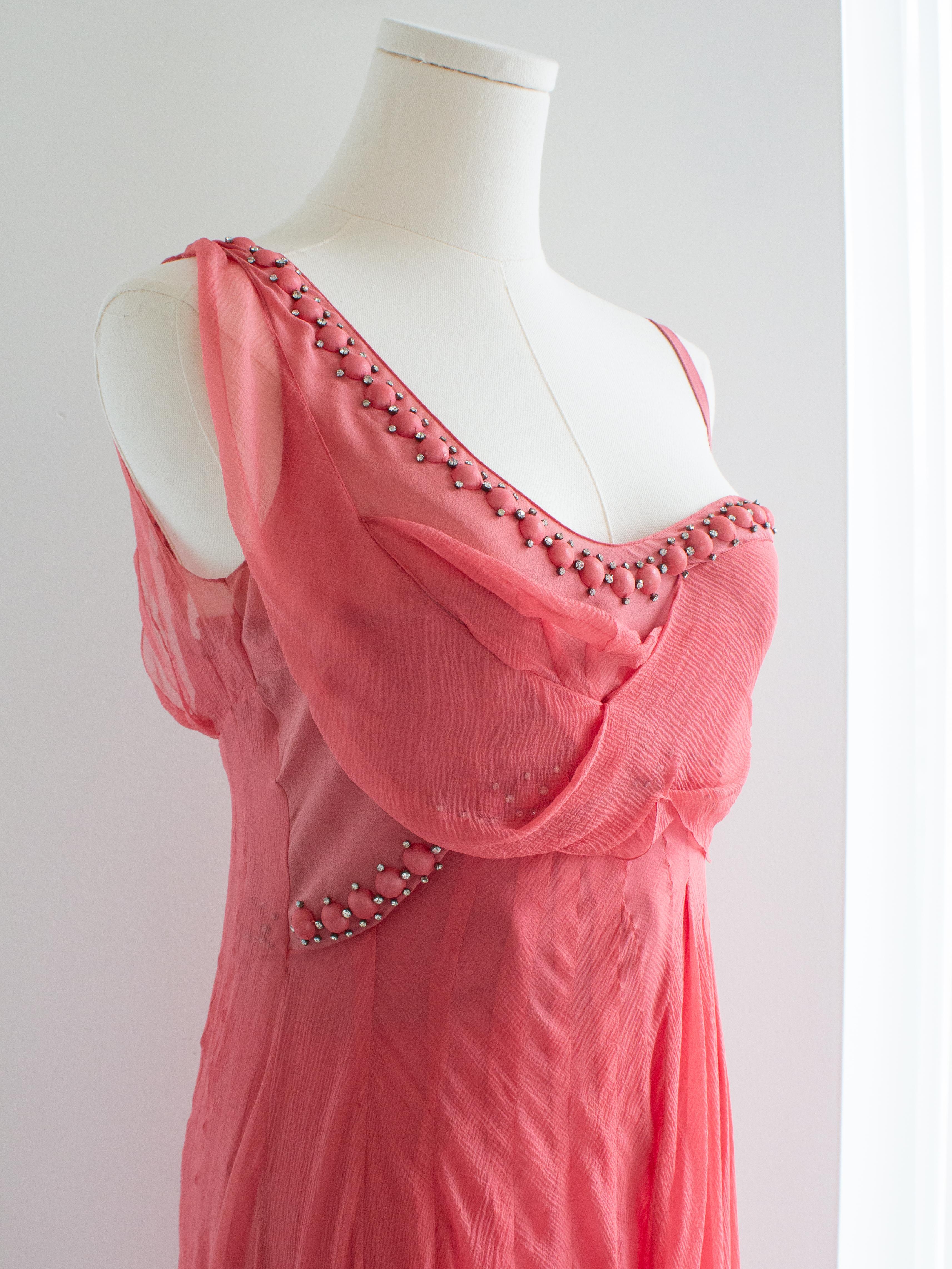 Christian Dior John Galliano Vintage 2006 Blush Pink Coral Embellished Gown 4