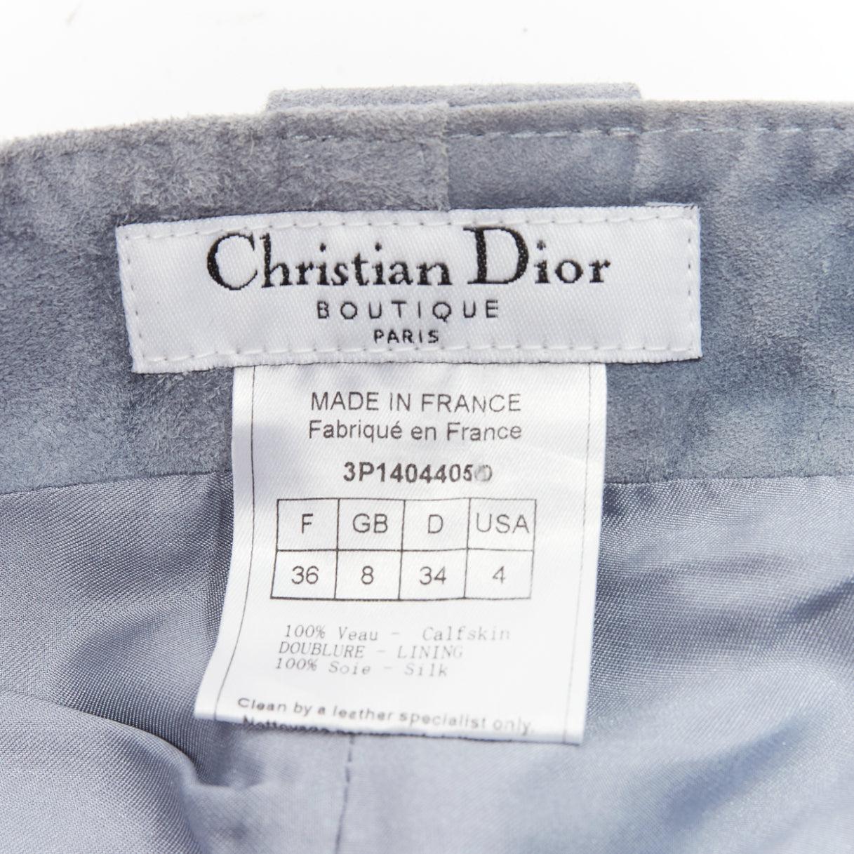 CHRISTIAN DIOR John Galliano Vintage blue calfskin laced cargo pants FR36 S For Sale 4