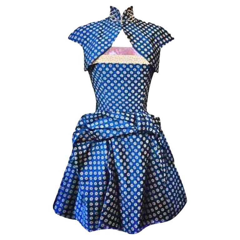 Christian Dior John Galliano Vintage Blue Dress Fall/Winter 1997 Size 38FR  at 1stDibs
