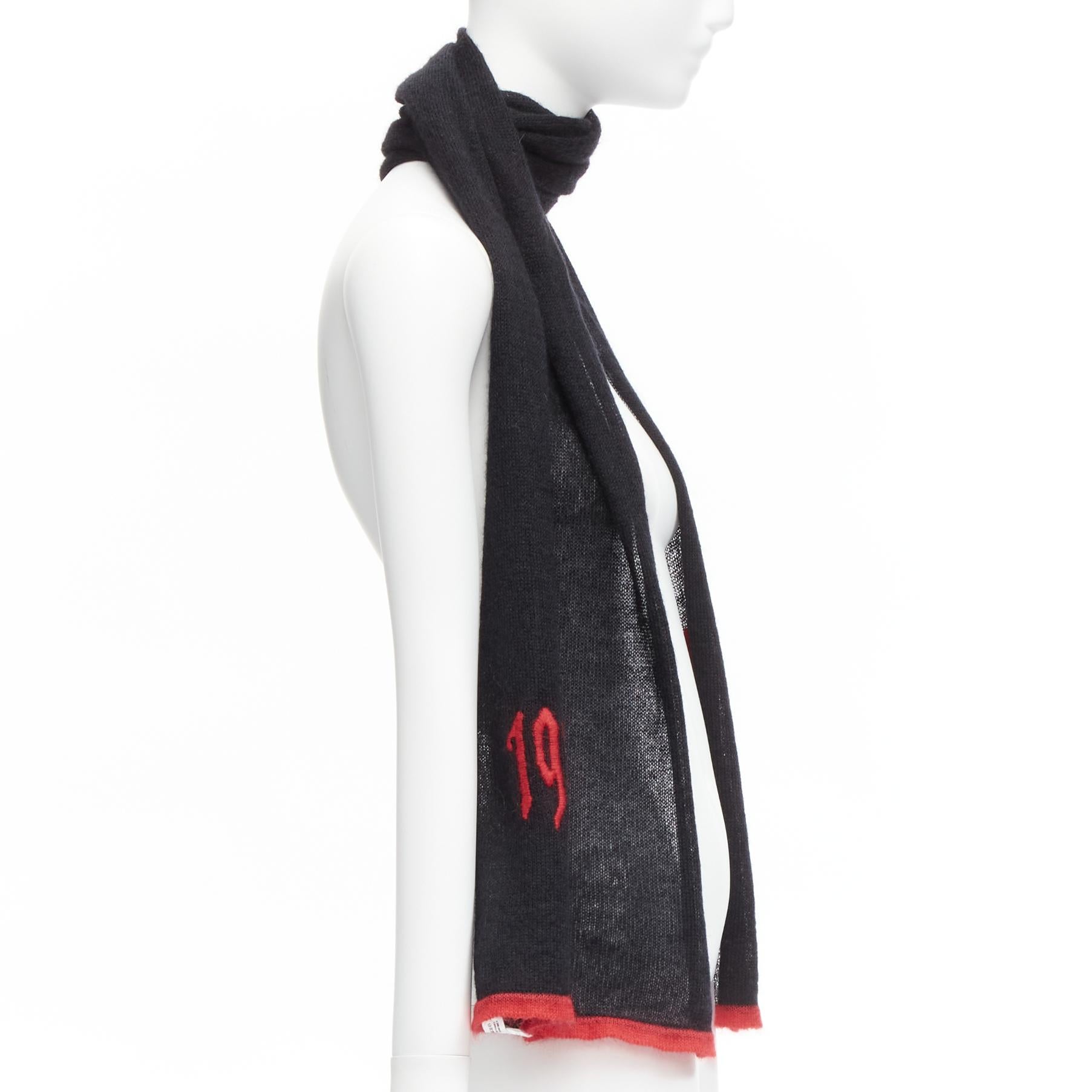 Women's CHRISTIAN DIOR John Galliano Vintage  gothic 1947 punk logo mohair blend scarf For Sale