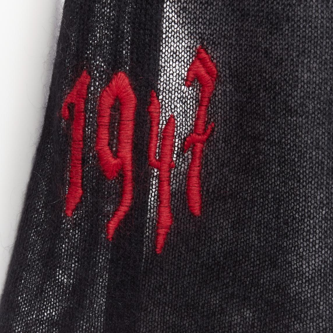 CHRISTIAN DIOR John Galliano Vintage  gothic 1947 punk logo mohair blend scarf For Sale 3