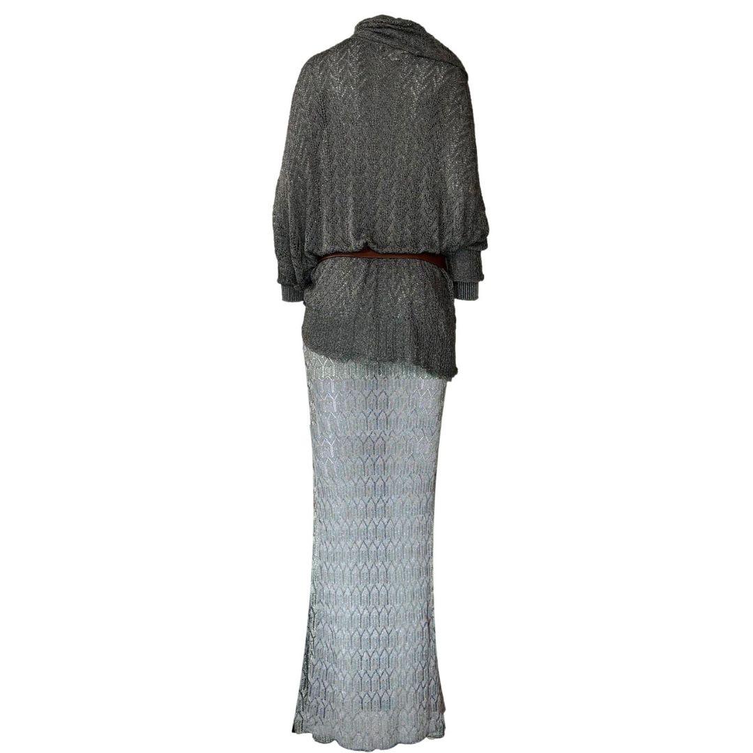 Christian Dior John Galliano Vintage Gray Maxi Dress  Fall/Winter 1998 Size S In Good Condition For Sale In Saint Petersburg, FL