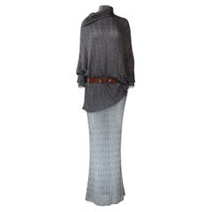 Christian Dior John Galliano Vintage Gray Maxi Dress  Fall/Winter 1998 Size S