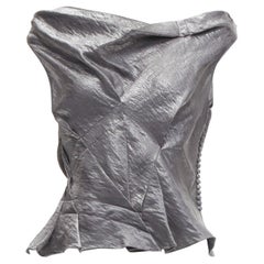 CHRISTIAN DIOR John Galliano Vintage grey linen blend bias cowl neck top FR38 M CHRISTIAN DIOR John Galliano Vintage grey linen blend bias cowl neck top FR38 M