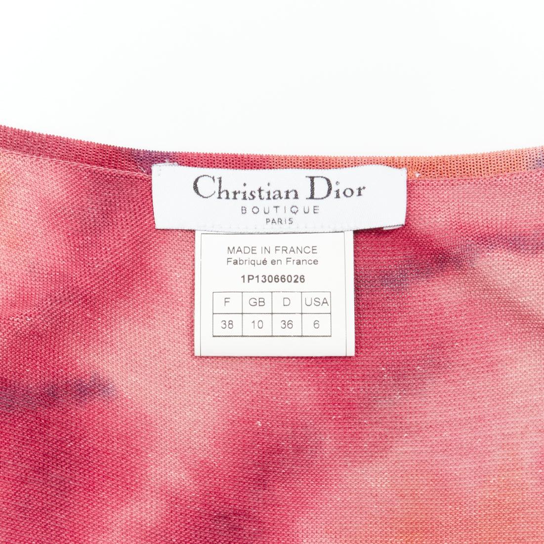 CHRISTIAN DIOR John Galliano Vintage print asymmetric hem slip dress FR38 M 5