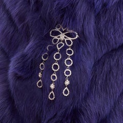 CHRISTIAN DIOR John Galliano Vintage purple rare fur shawl with crystal brooch