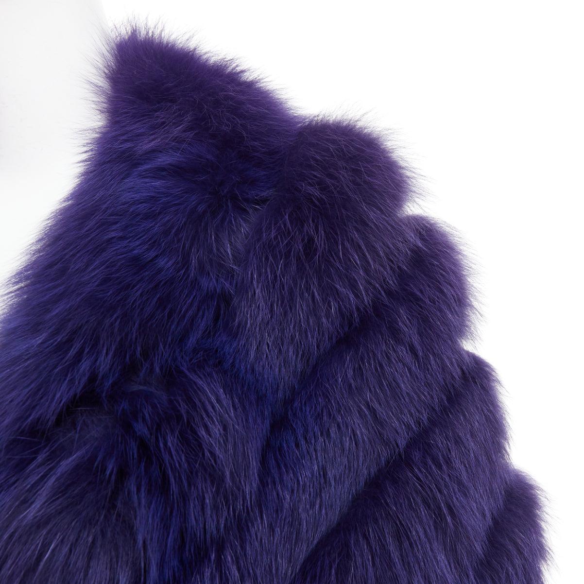 CHRISTIAN DIOR John Galliano Vintage purple rare fur shawl with crystal brooch For Sale 2