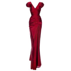 Christian Dior John Galliano Vintage Red Evening Gown Fall/Winter 2006 Size 38FR