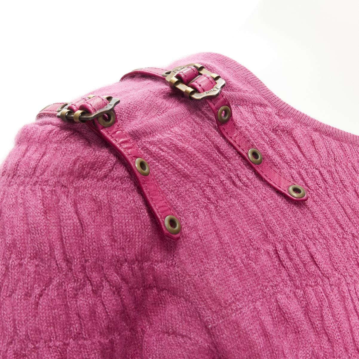 CHRISTIAN DIOR John Galliano Vintage rose pink bondage strap shirred sweater top FR40 L
Reference: TGAS/D00557
Brand: Christian Dior
Designer: John Galliano
Material: Cashmere, Silk
Color: Pink
Pattern: Solid
Closure: Pullover
Extra Details: CD