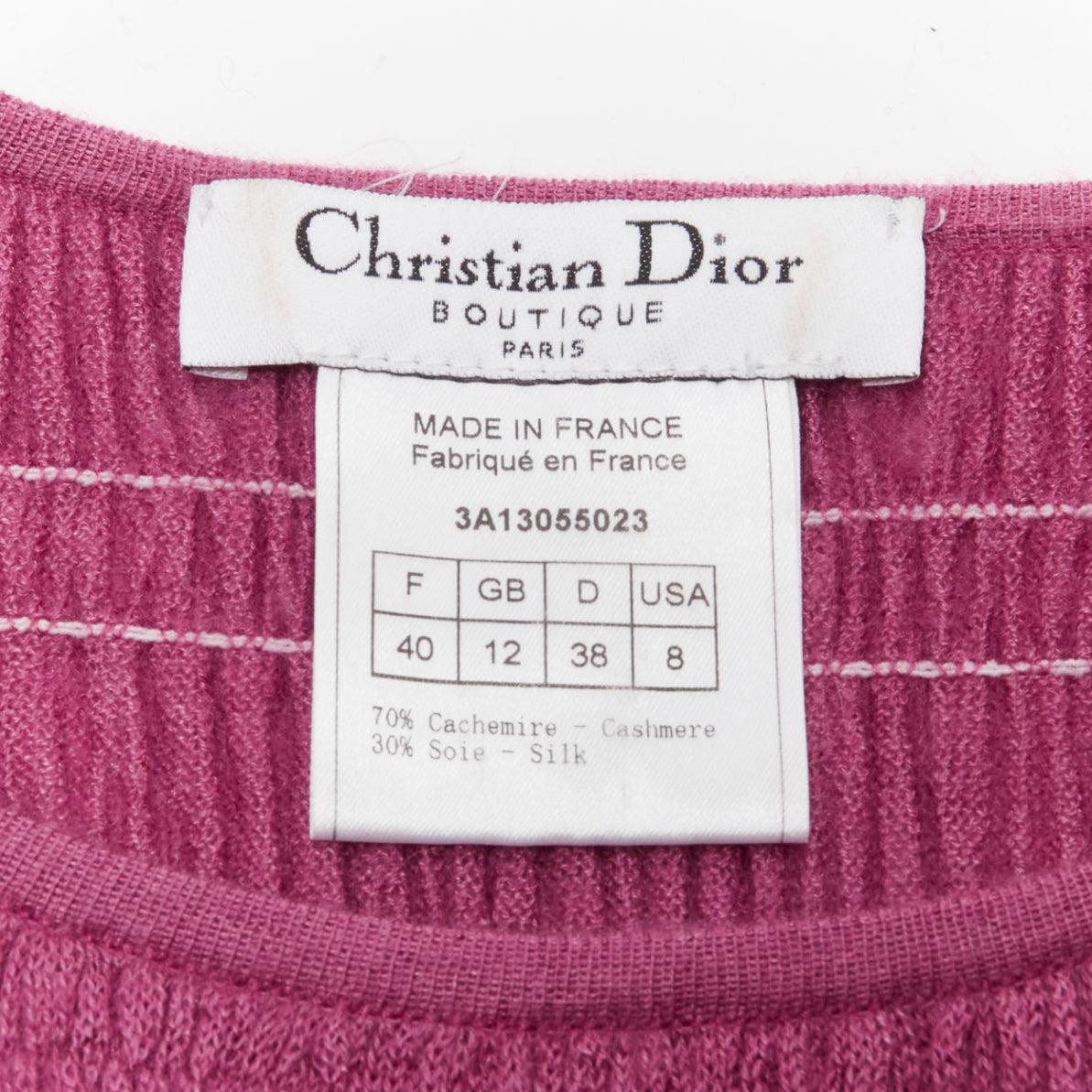 CHRISTIAN DIOR John Galliano Vintage rose pink bondage strap shirred sweater top 4