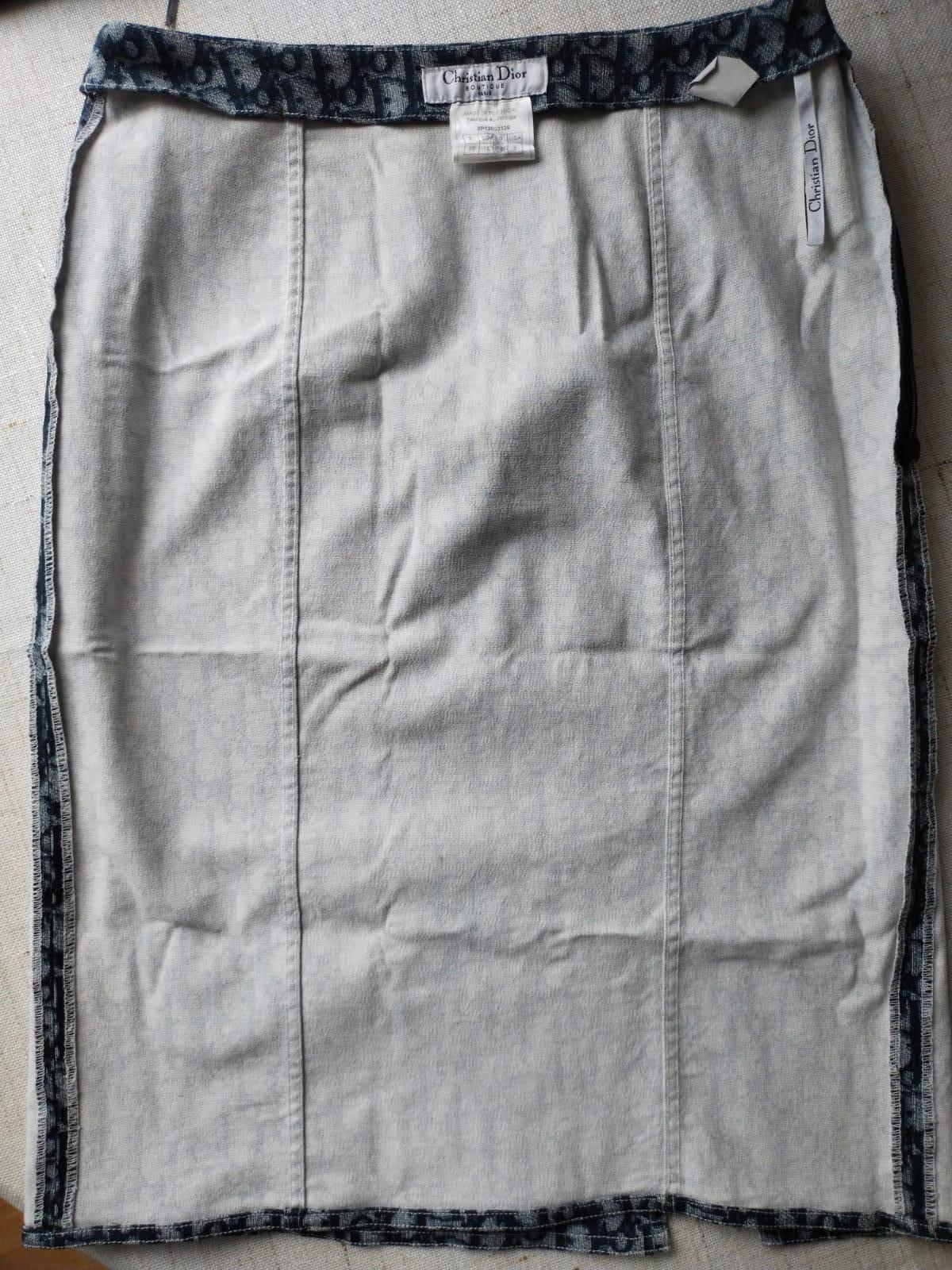 CHRISTIAN DIOR & John Galliano Vintage Trotter-Bleistiftrock aus blauem Denim 2002 Y2K im Angebot 7