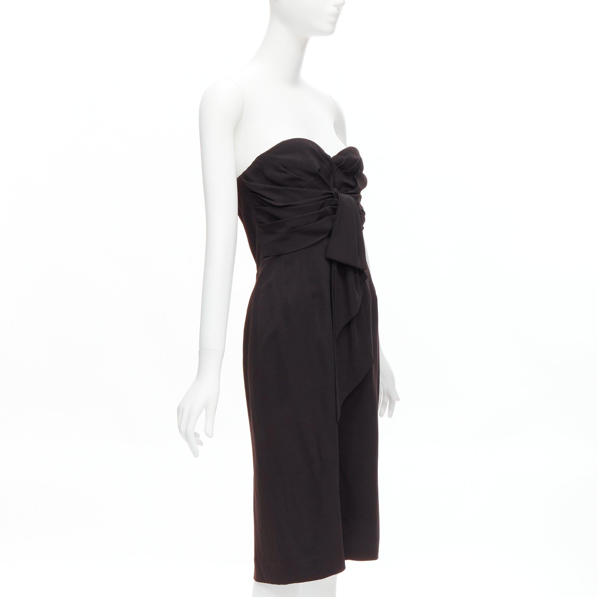 Black CHRISTIAN DIOR John Galliano Vintage U neckline strapless goddess dress FR38 M For Sale