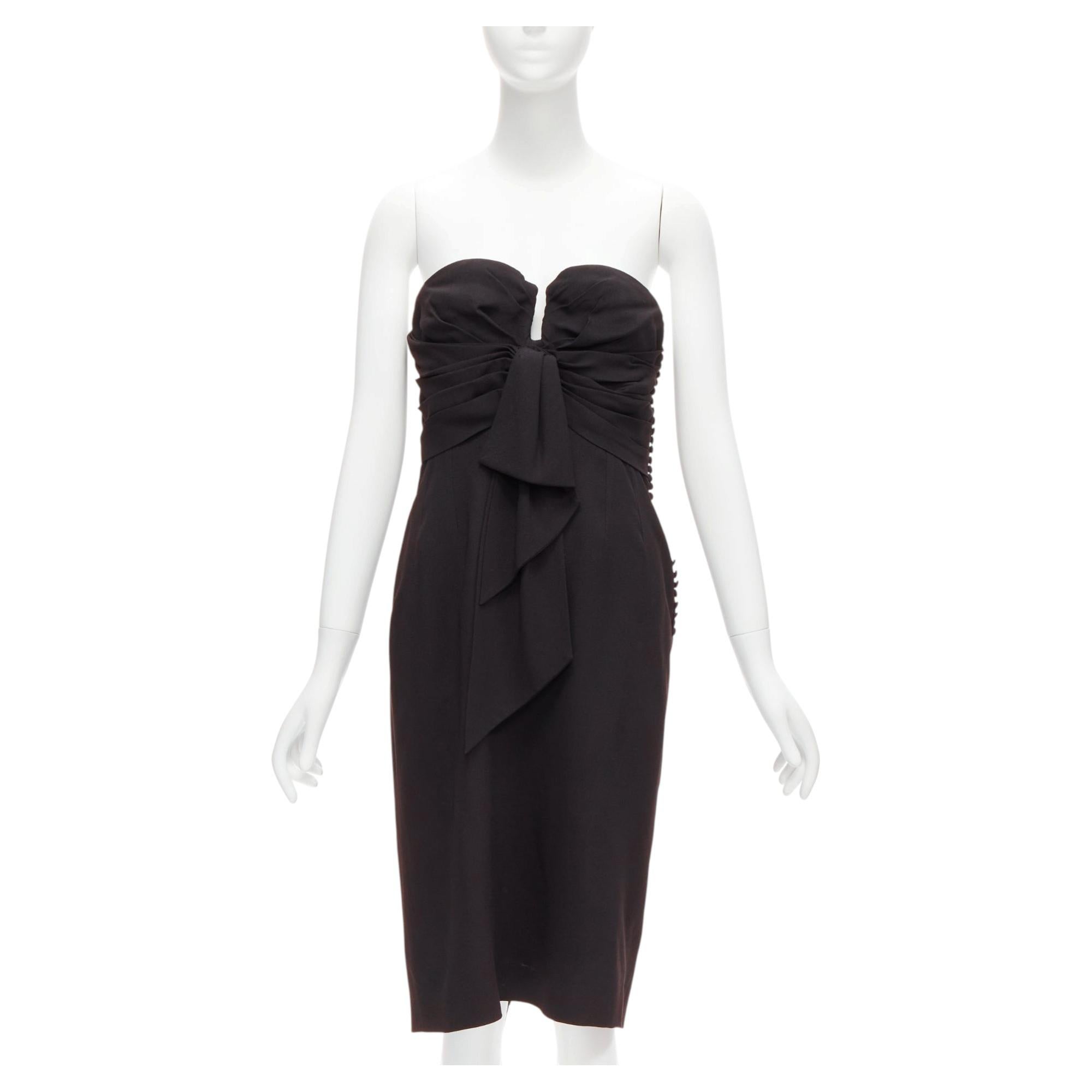CHRISTIAN DIOR John Galliano Vintage U neckline strapless goddess dress FR38 M For Sale