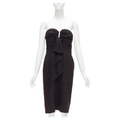 CHRISTIAN DIOR John Galliano Vintage U neckline strapless goddess dress FR38 M