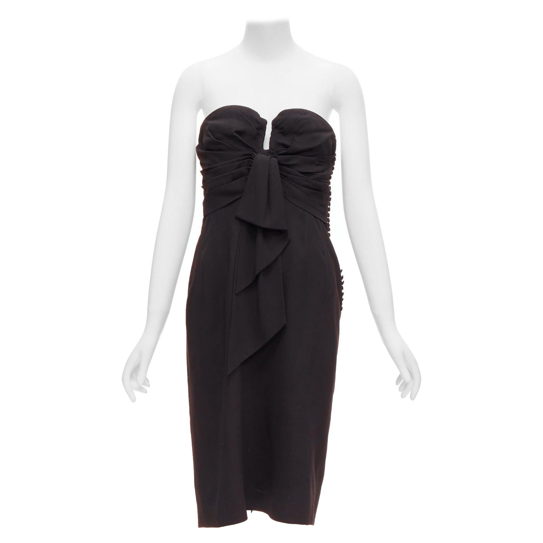 CHRISTIAN DIOR John Galliano Robe déesse vintage sans bretelles à décolleté en U FR38 M