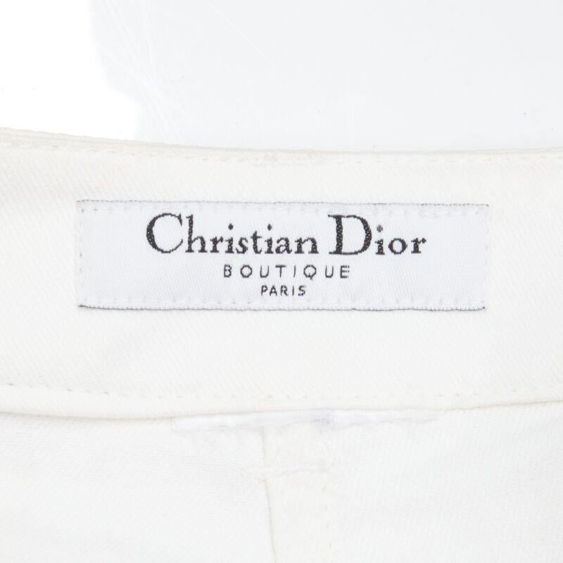 CHRISTIAN DIOR John Galliano Y2K crystal 3D petal cropped flare jeans For Sale 5