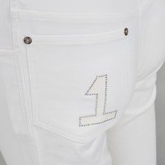CHRISTIAN DIOR John Galliano Y2K crystal 3D petal cropped flare jeans