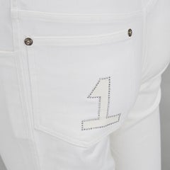 CHRISTIAN DIOR John Galliano Y2K crystal 3D petal cropped flare jeans