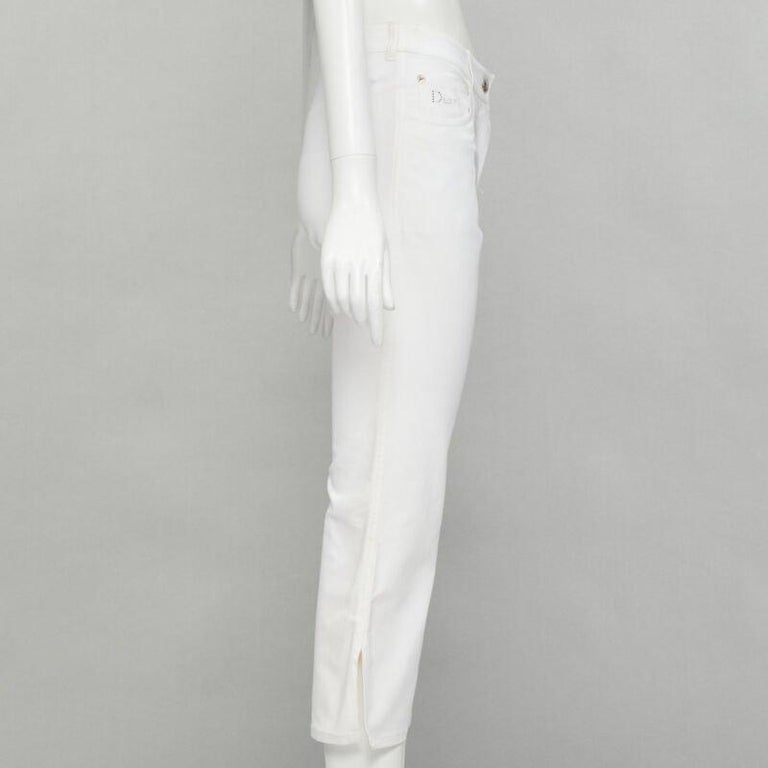 CHRISTIAN DIOR John Galliano Y2K crystal 3D petal cropped flare