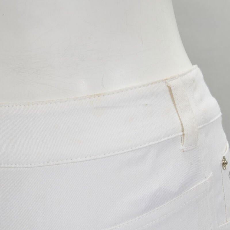CHRISTIAN DIOR John Galliano Y2K crystal 3D petal cropped flare jeans For Sale 4