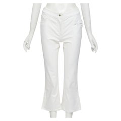 CHRISTIAN DIOR John Galliano Y2K crystal 3D petal cropped flare jeans