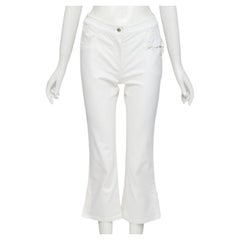 CHRISTIAN DIOR John Galliano Y2K crystal 3D petal cropped flare jeans