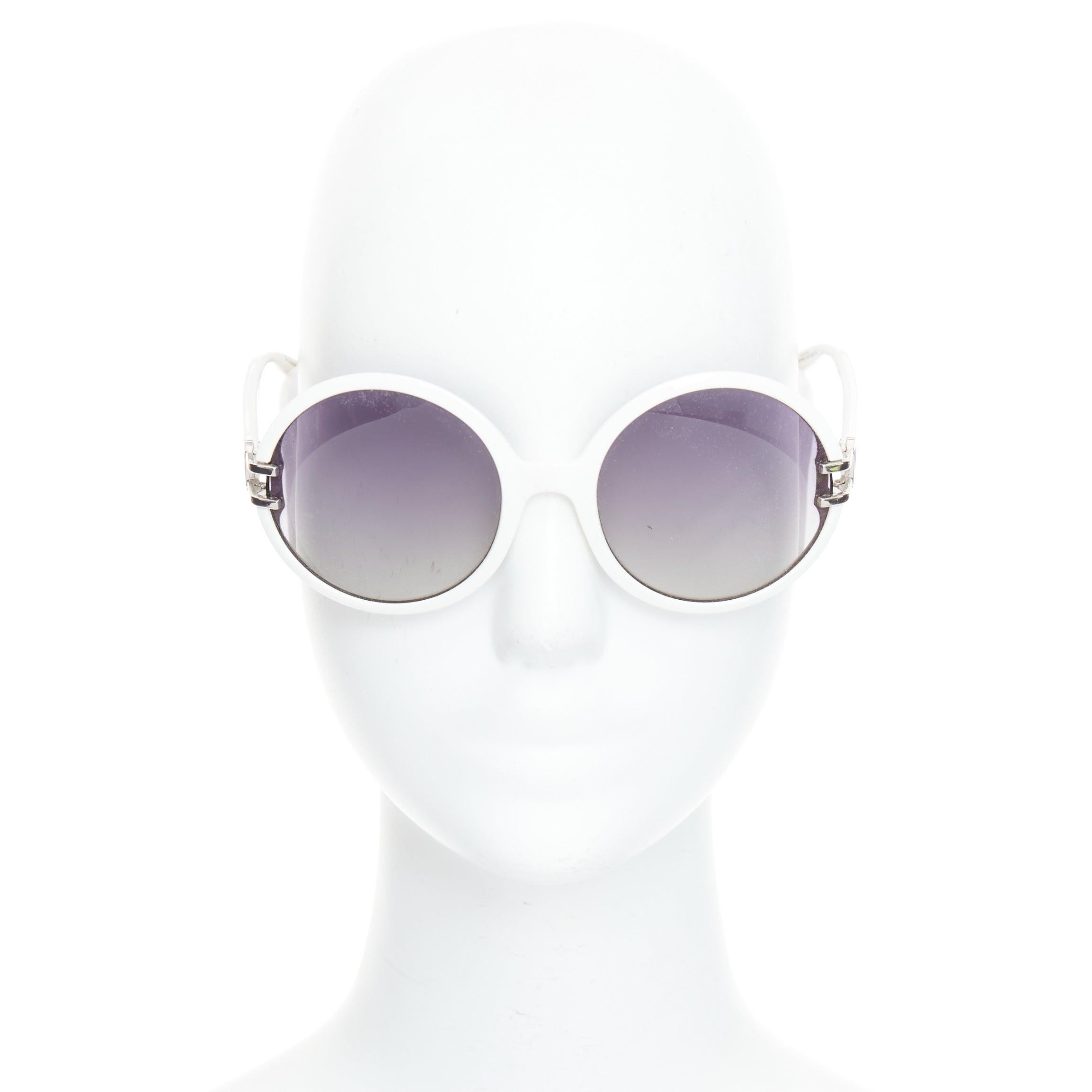 Gray CHRISTIAN DIOR Josephine1 VK6VK white silver D logo oval sunglasses For Sale