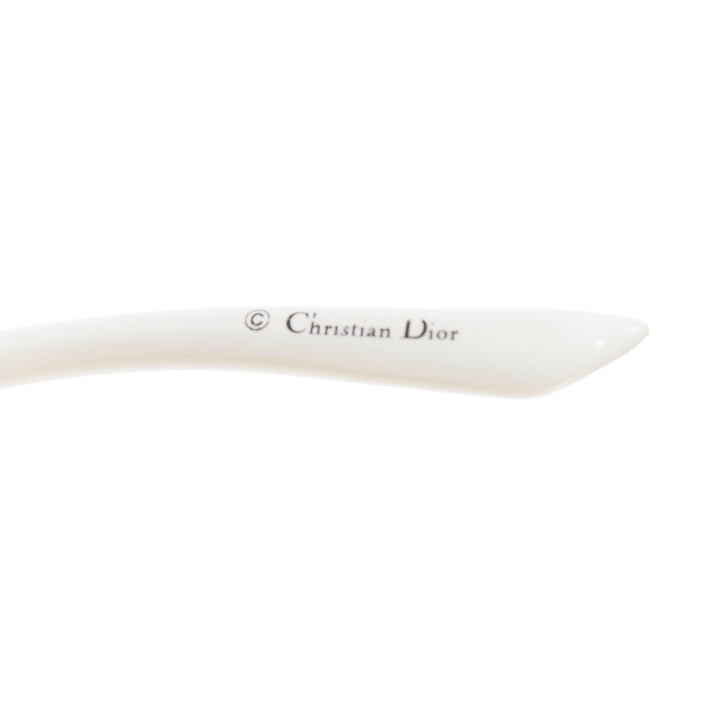 CHRISTIAN DIOR Josephine1 VK6VK white silver D logo oval sunglasses For Sale 3