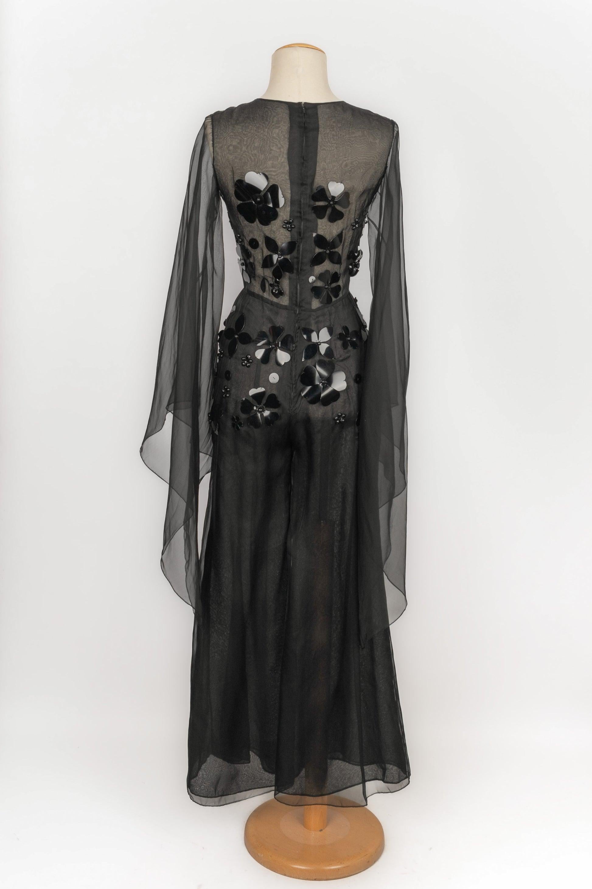 Black Christian Dior Jumpsuit Haute Couture, 1969 For Sale