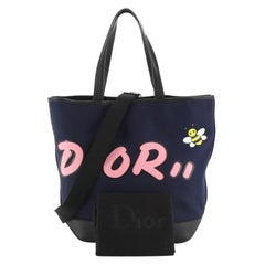 Christian Dior KAWS Bee Convertible Shopper Tote Nylon with Applique Large