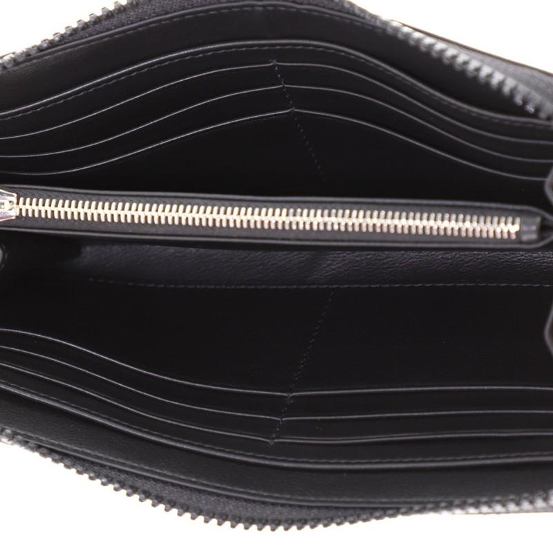 Black Christian Dior KAWS Zip Around Wallet Nylon with Applique
