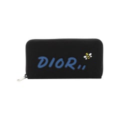 Christian Dior KAWS Zip Around Wallet Nylon with Applique