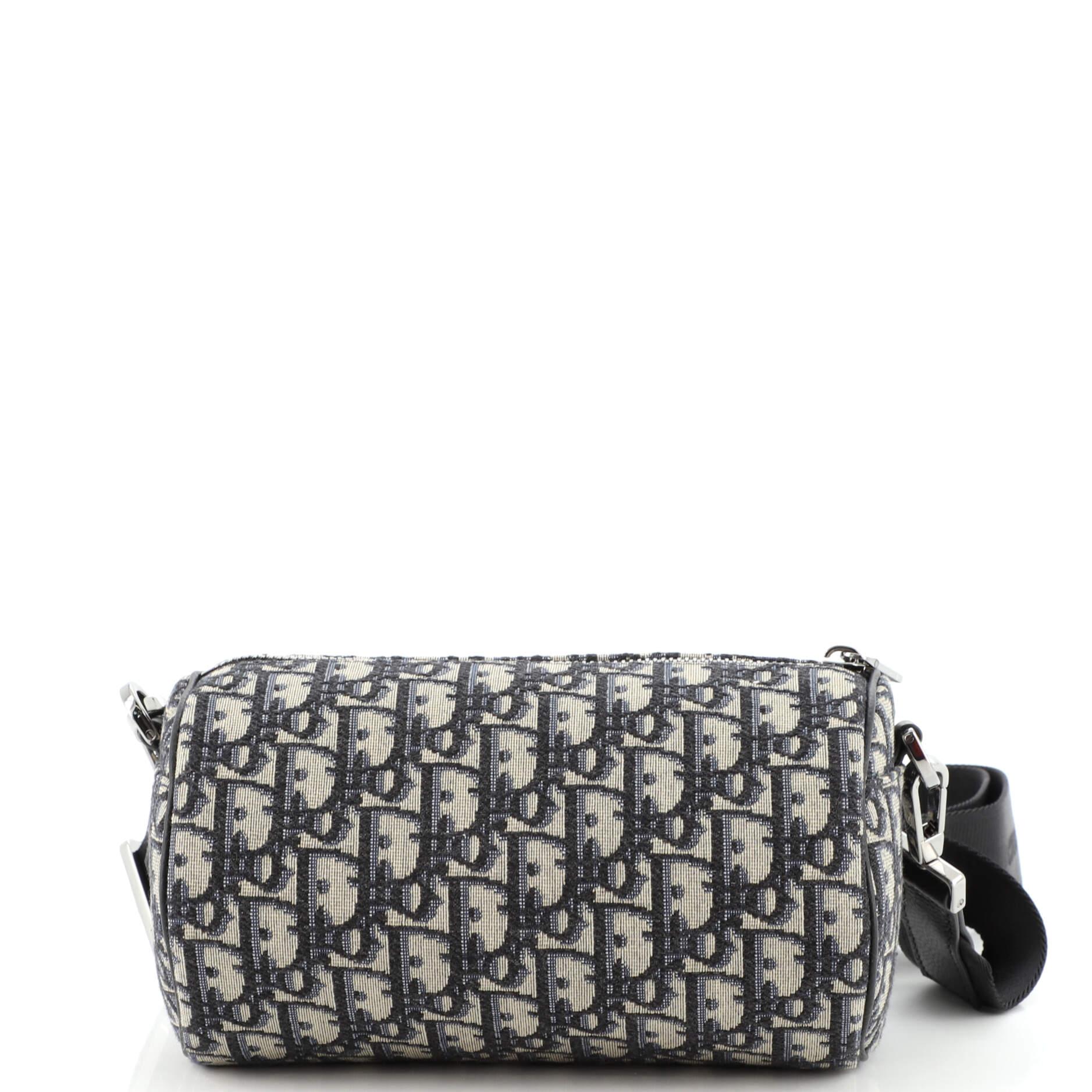 Black Christian Dior Kenny Scharf Roller Messenger Bag Embroidered Oblique Canv