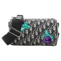 Christian Dior Kenny Scharf Roller Messenger Bag aus besticktem Segeltuch