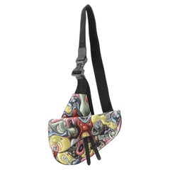 Christian Dior Kenny Scharf Saddle Crossbody Bag Jacquard