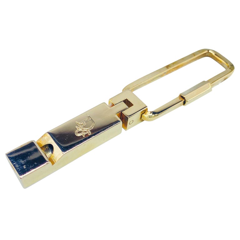 Vintage CHRISTIAN DIOR Gold Plated Key Ring Whistle Vintage 1990s at 1stDibs