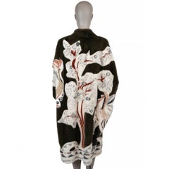 CHRISTIAN DIOR khaki green 2019 PRINTED MINK FUR Cape Jacket XS