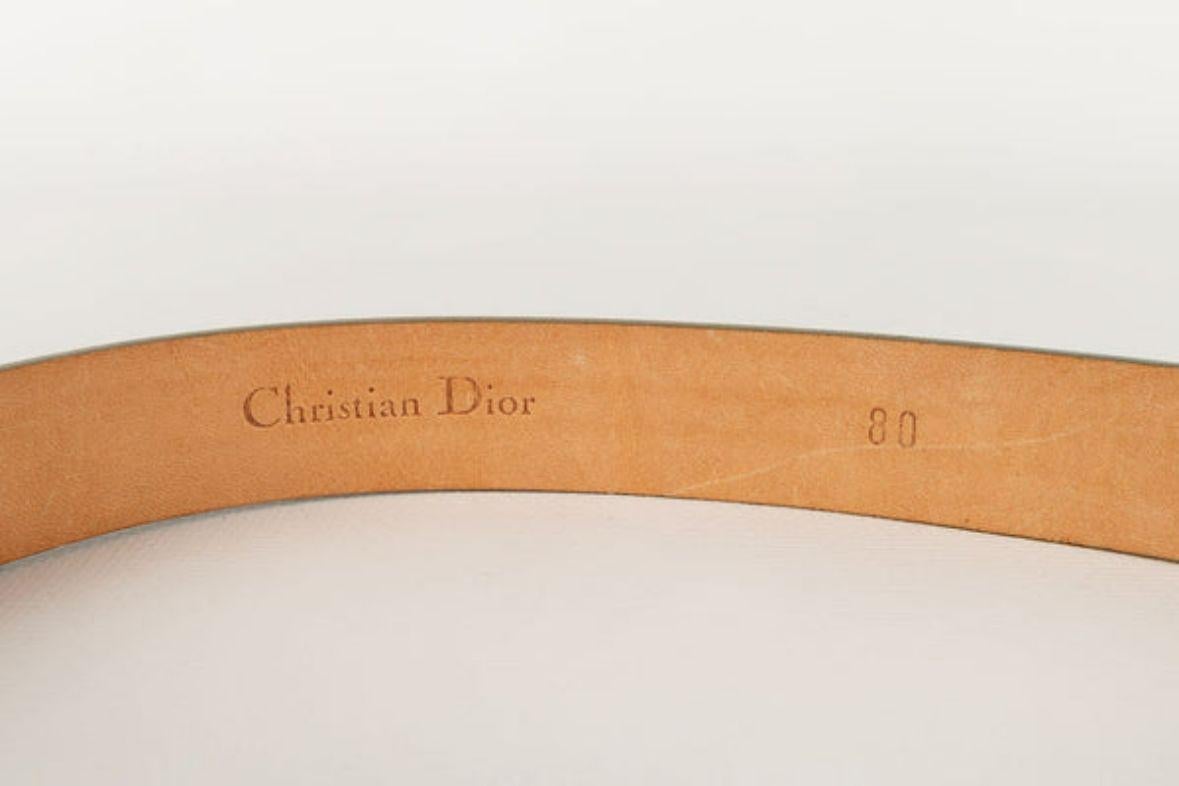 Christian Dior Khaki Patent Leather Belt, 2001 For Sale 2