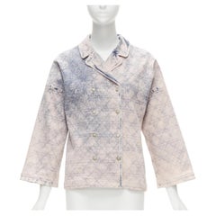 CHRISTIAN DIOR Kids, veste en jean matelassée Cannage bleu blanchi, 13Y XS