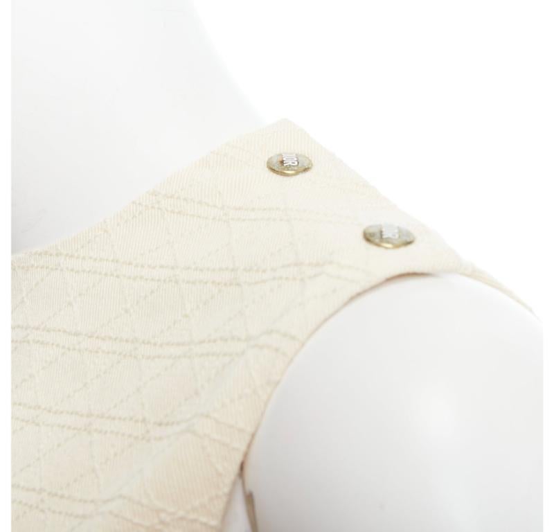 CHRISTIAN DIOR KIDS cream cotton blend Cannage topstitch dress 12Y XS
Reference: YIKK/A00179
Brand: Dior
Collection: Kids
Material: Cotton, Blend
Color: Cream
Pattern: Solid
Closure: Zip
Lining: White Fabric
Extra Details: Back zip.
Made in: