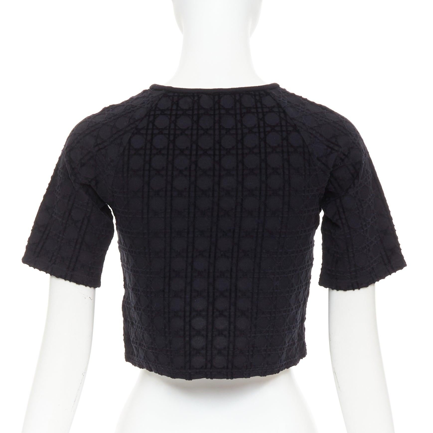 Donna Christian Dior KIDS Diorissimo cannage in velluto stampato in cotone, crop top 10 anni XS in vendita