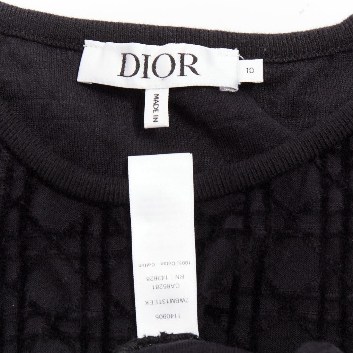 Christian Dior KIDS Diorissimo cannage in velluto stampato in cotone, crop top 10 anni XS in vendita 3