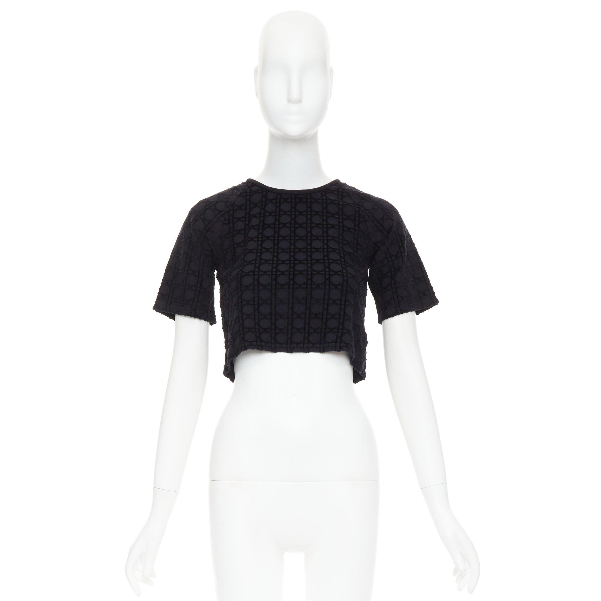 Christian Dior KIDS Diorissimo cannage in velluto stampato in cotone, crop top 10 anni XS in vendita 4