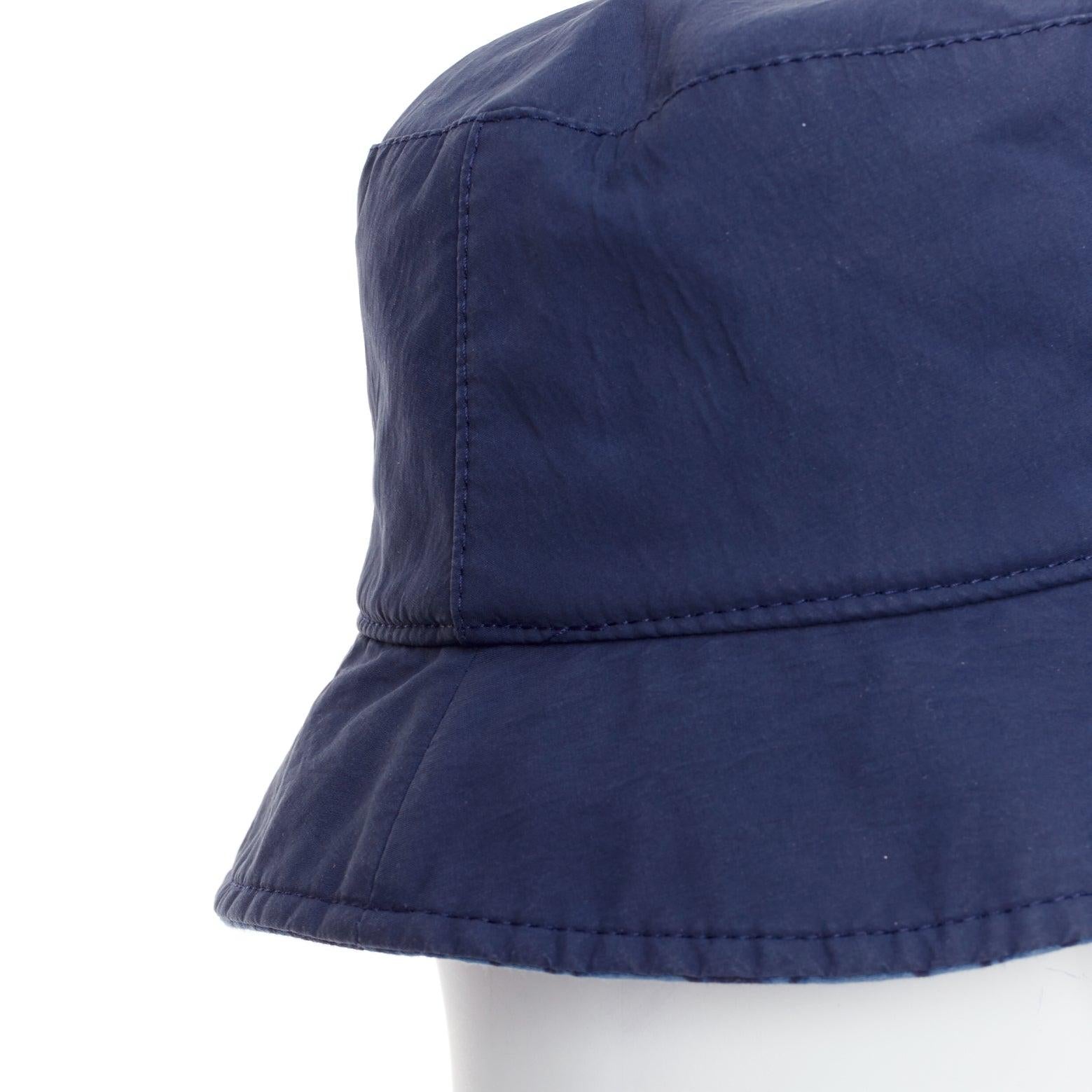 CHRISTIAN DIOR KIDS navy cotton monogram lined bucket hat T4 For Sale 2