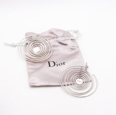 CHRISTIAN DIOR Kinetic Dangle Earrings In Rhodium Plated .925 Sterling Silver